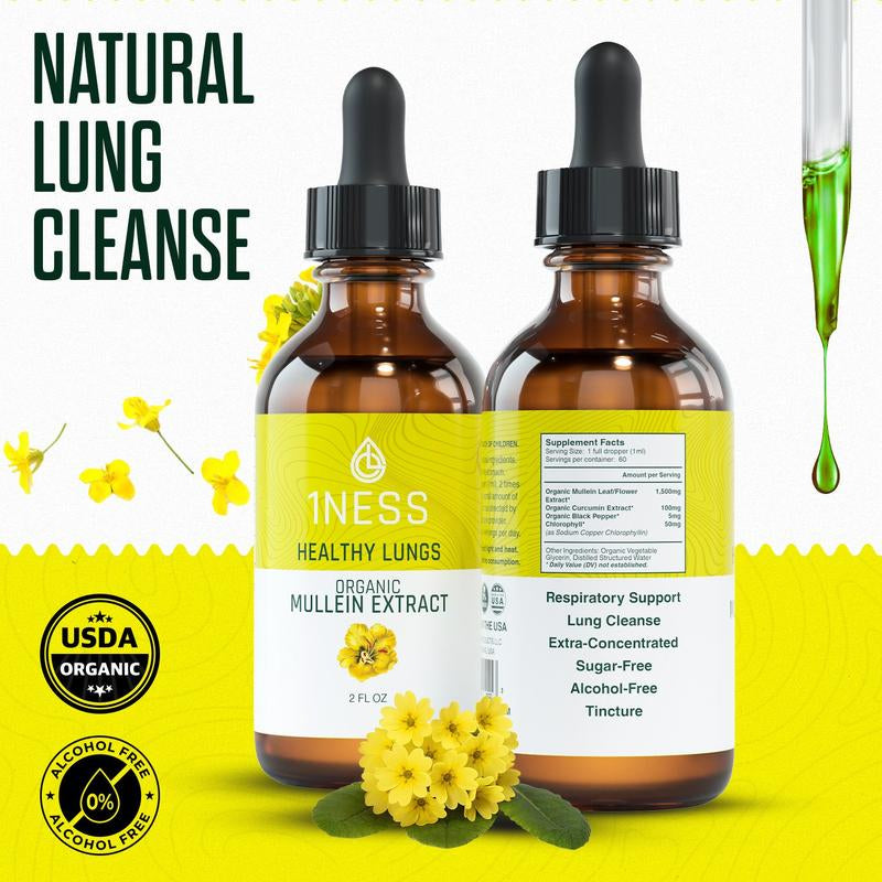 Mullein Leaf Extract for Healthy Lungs (2Oz Glass) Healthcare Fitness