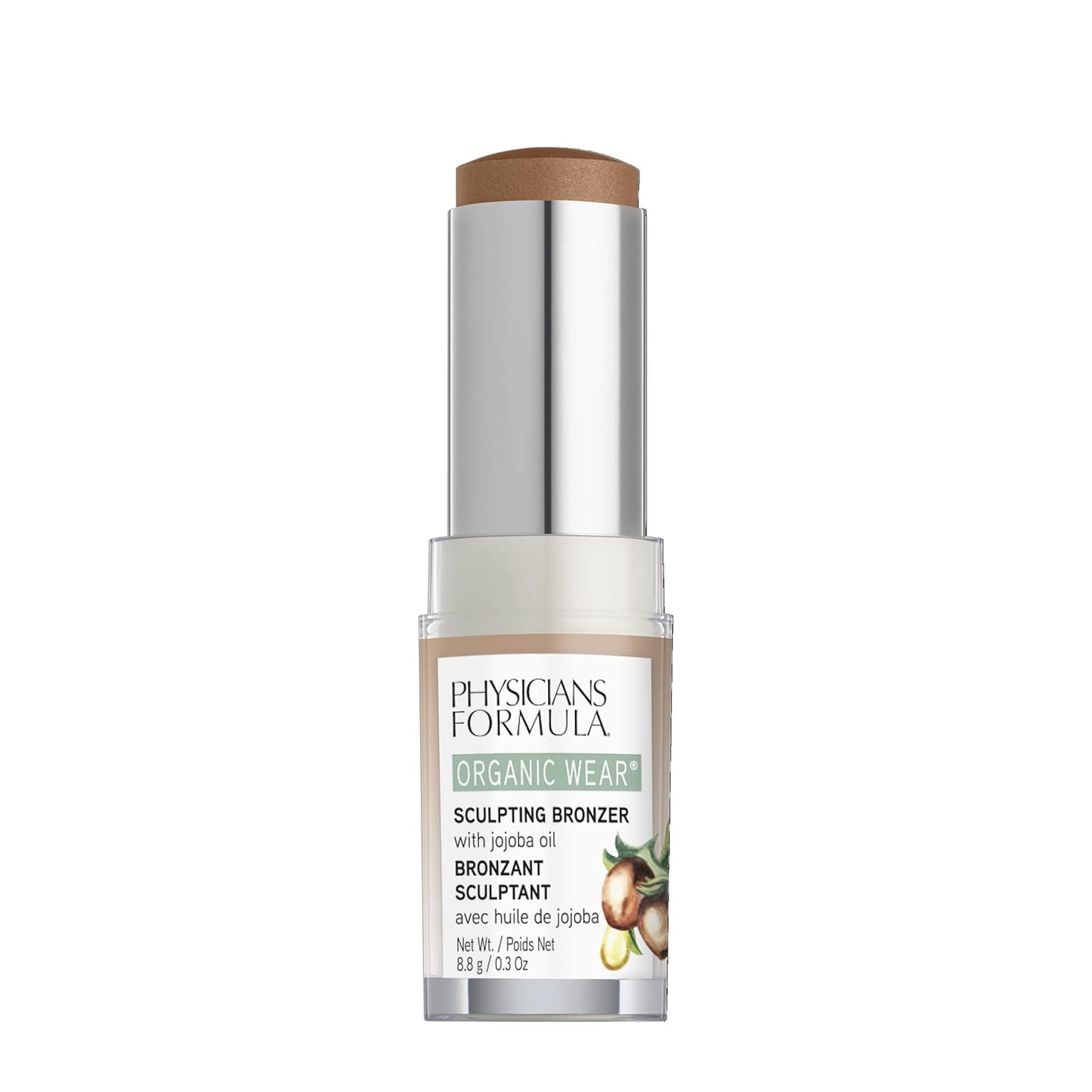 Organic Wear All Natural Sculpting Face Bronzer Makeup Stick Toffee, Dermatologist Approved