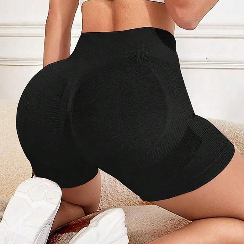 Women'S Multicolor Solid High Waist Sports Shorts, Spring Seamless High Stretch Comforttummy Control Gym Workout Yoga Shorts, Gym Shorts, Summer Outfits, Ladies Sportswear Clothing