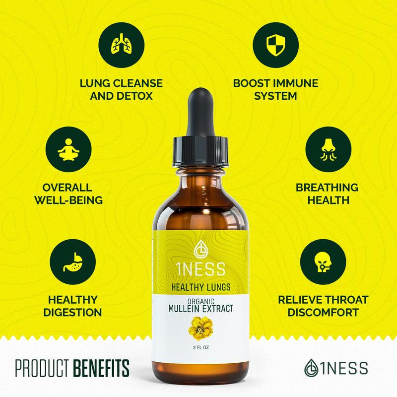 Mullein Leaf Extract for Healthy Lungs (2Oz Glass) Healthcare Fitness