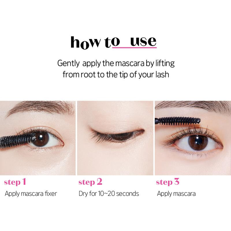 ETUDE Curl Fix Mascara & Curler Set #02 BROWN I Volumizing, Lengthening, Waterproof Lash Mascara for Dramatic Curl, Smudge-Resistant, Lightweight, Vegan Formula, 0.25 Fl Oz
