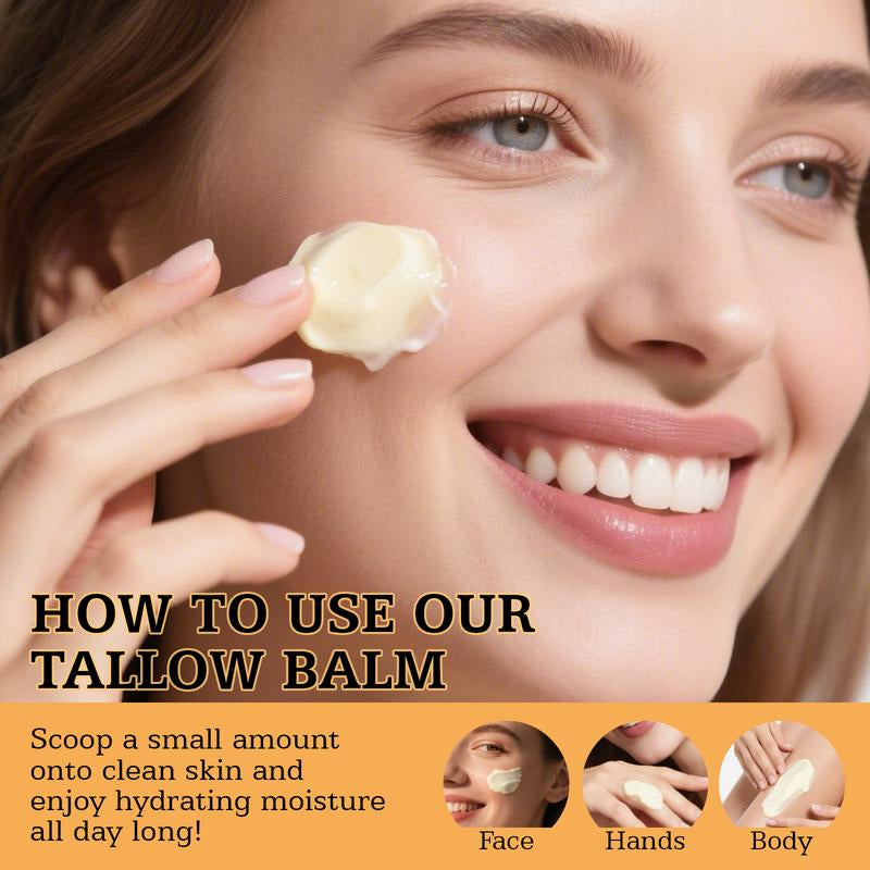 Ameyas Organic Handcrafted Tallow & Honey Balm for Skin - 100% Grass Fed Beef Tallow with Shea Butter - 3 Oz Whipped Moisturizer for Sensitive Skin - Natural Ingredients & Versatile Use