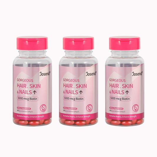 JOSEND Biotin Capsules for Women | Clinically Proven — Thicker Hair & Reduce Wrinkles & Fine Lines | with Vitamins A, C, D3, E & B Complex | 90 Ct