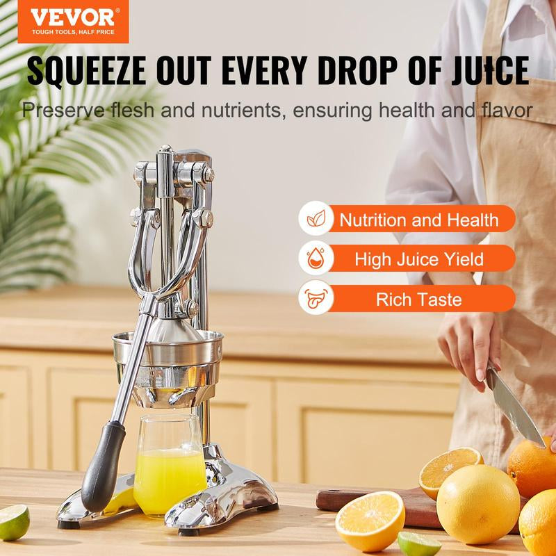 VEVOR Citrus Juice Press, Hand Press Orange Juicer Press, Commercial Grade Manual Citrus Juicer Lemon Squeezer, Easy-To-Clean Fruit Press Juicer for Lemon Pomegranate Orange Juice