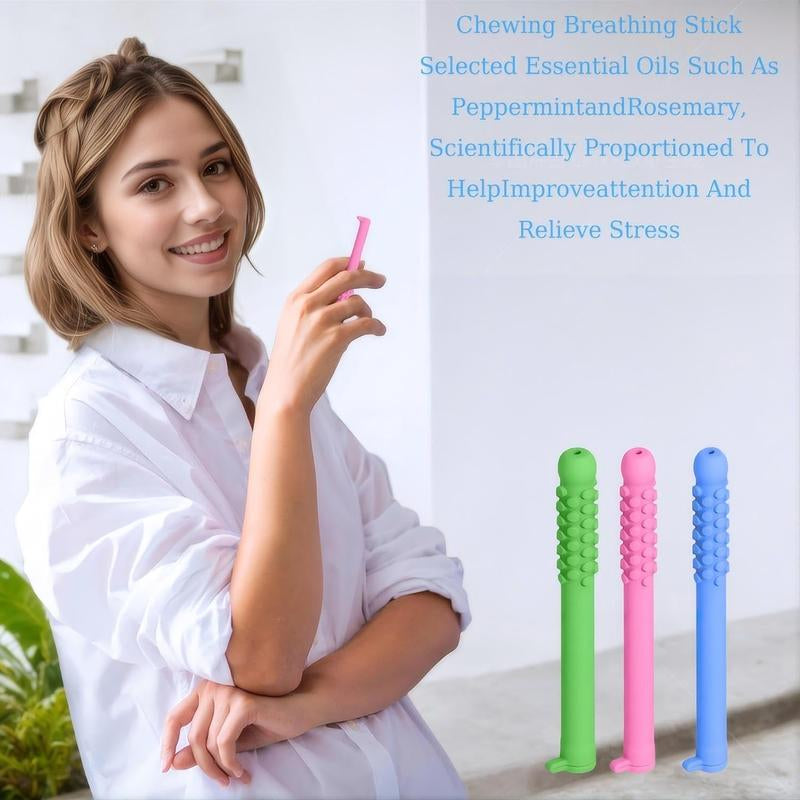 Chewable Essential Oil Breath Stick, Chewable Breather Quit Smoking with Essential Oil, Stop Smoking Aids Work Chewable Breath Sticks, Healthy, Healthcare