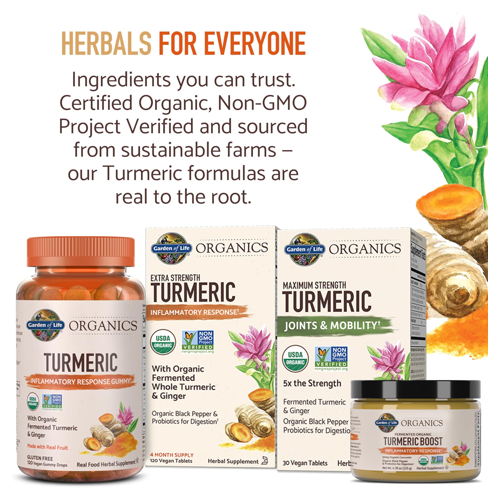 Organics Golden Milk Recovery & Nourishment Powder - 44Mg Turmeric Curcumin (95% Curcuminoids), Ashwagandha - Organic Non-Gmo Vegan & Gluten Free Herbal Supplements, 30 Servings