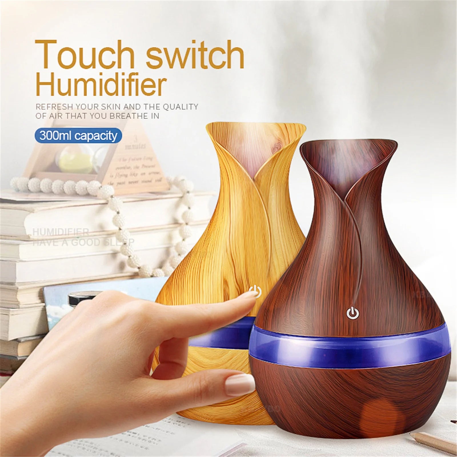 Dengmore Mini Portable Aromatherapy Diffuser Humidifier Aroma Essential Oil Diffuser LED for Bedroom Home Office Car Living Room