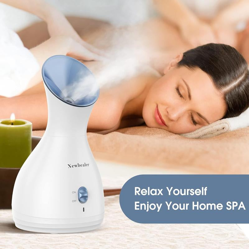 Nano Mist Facial Steamer, Portable Spa Face Humidifier, Hot Face Vaporizer for Deep Hydration and Moisturization, Home Sauna Spa with Eyebrow Set, Christmas Gifts for Girls