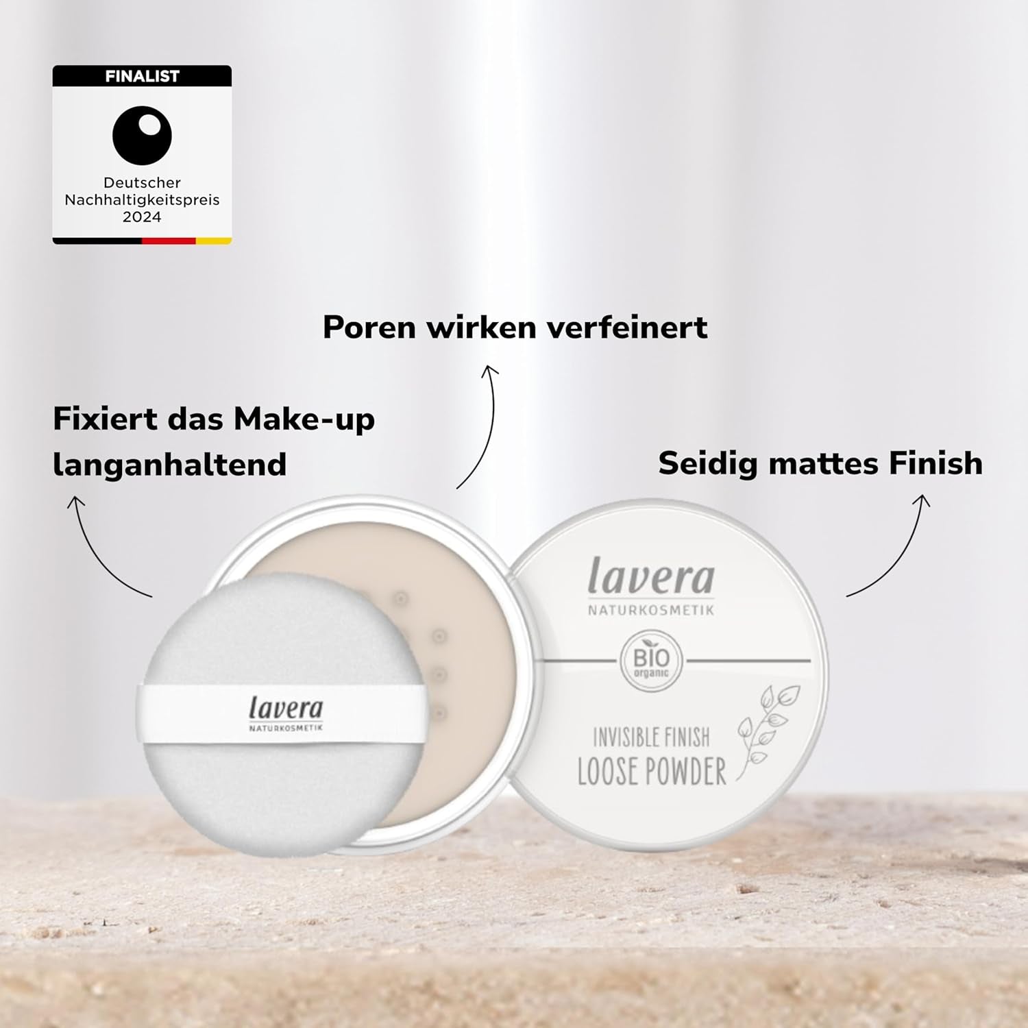 Invisible Finish Loose Powder - Long Lasting Setting Powder - Sets Make up & Provides Matte Finish - Transparent Face Powder - PETA Certified - Vegan - Made in Germany - 0.4 Oz