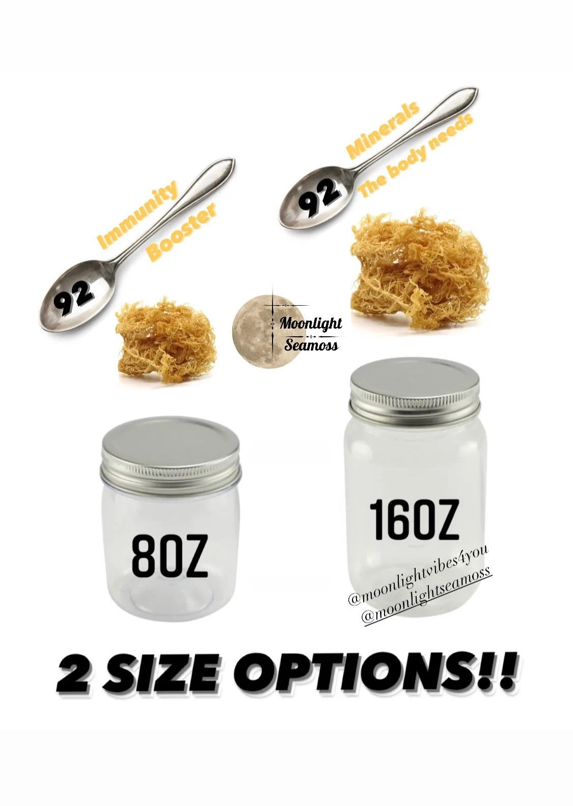 Moonlight Seamoss Gel | Wildcrafted Sea Moss Gel | 100% Organic Sea Moss | Organic | Highgrade | Freshly Made
