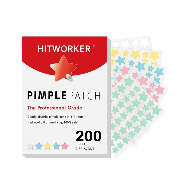 Acne Patch Pimple Patch, 200Pcs/Box Star Pattern Blemish Patches, Lightweight Acne Absorbing Cover Patch, Hydrocolloid Facial Acne Patches for Face Zit Patch Acne Dots, Acne Clearing Products