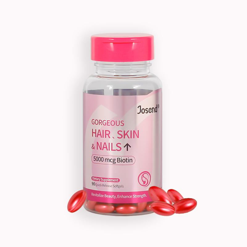 JOSEND Biotin Capsules for Women | Clinically Proven — Thicker Hair & Reduce Wrinkles & Fine Lines | with Vitamins A, C, D3, E & B Complex | 90 Ct