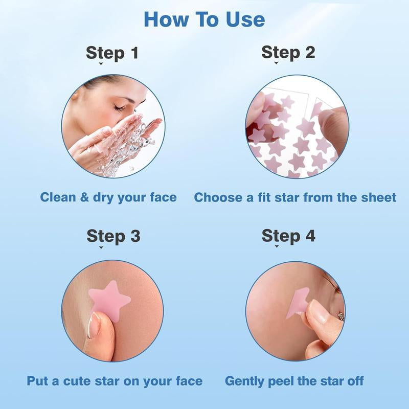 Acne Patch Pimple Patch, 200Pcs/Box Star Pattern Blemish Patches, Lightweight Acne Absorbing Cover Patch, Hydrocolloid Facial Acne Patches for Face Zit Patch Acne Dots, Acne Clearing Products