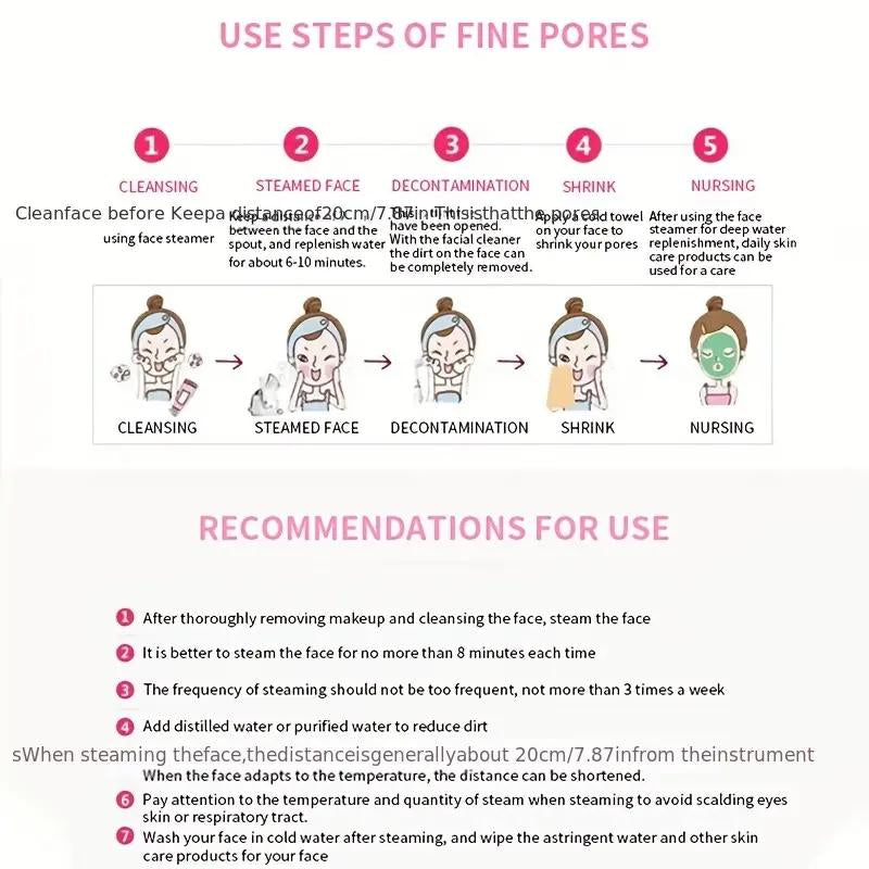 1Pc, Face Steamer, Thermal Spray Nano Spray Water Replenisher, Portable Thermal Spray Facial Humidifier, Household Beauty Instrument