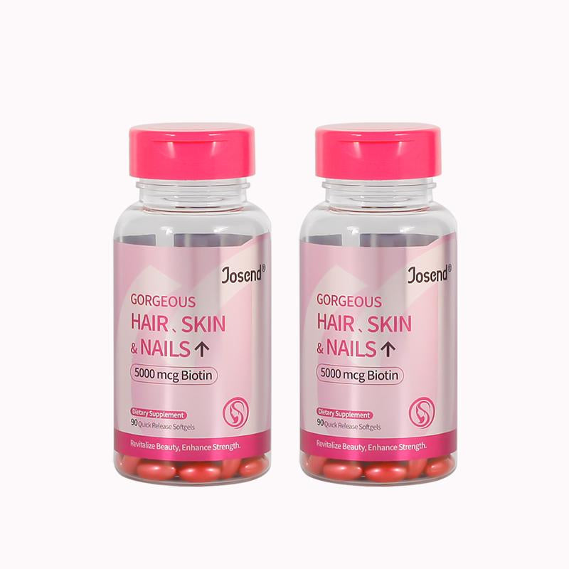 JOSEND Biotin Capsules for Women | Clinically Proven — Thicker Hair & Reduce Wrinkles & Fine Lines | with Vitamins A, C, D3, E & B Complex | 90 Ct