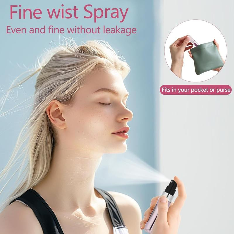 Compact Refillable Perfume Atomizer Bottle for Travel - Mini Portable Perfume Dispenser in Aluminium Container Pack Organizer Tin Canister 5Ml Free Fast Shipping