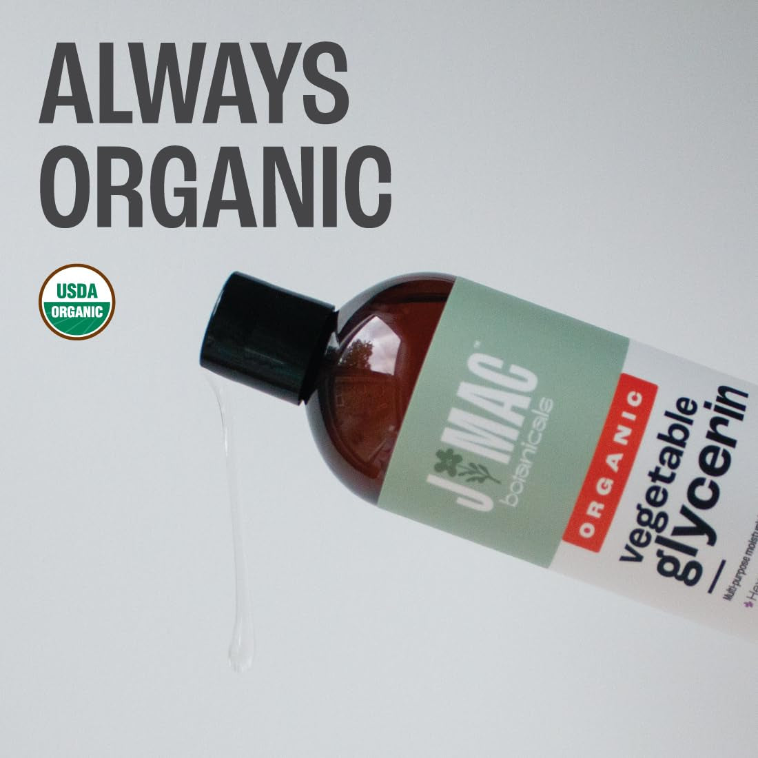 , Organic Vegetable Glycerin Oil (16Oz Bottle) Moisturizing and Softening, 100% Pure Natural Liquid Organic Glycerine for Crafts, Skin, Face, Hair