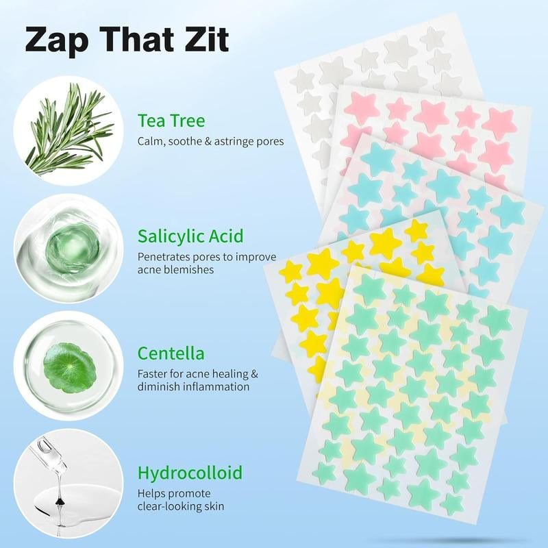 Acne Patch Pimple Patch, 200Pcs/Box Star Pattern Blemish Patches, Lightweight Acne Absorbing Cover Patch, Hydrocolloid Facial Acne Patches for Face Zit Patch Acne Dots, Acne Clearing Products