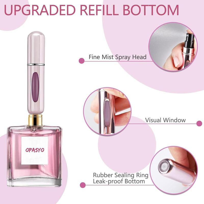 Compact Refillable Perfume Atomizer Bottle for Travel - Mini Portable Perfume Dispenser in Aluminium Container Pack Organizer Tin Canister 5Ml Free Fast Shipping