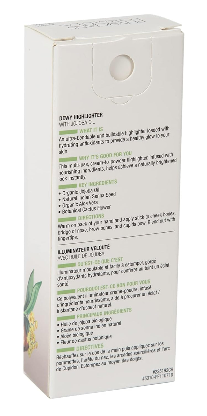 Organic Wear All Natural Dewy Highlighter Stick Makeup, Stick Cream to Powder, Dew Frost, Dermatologist Tested