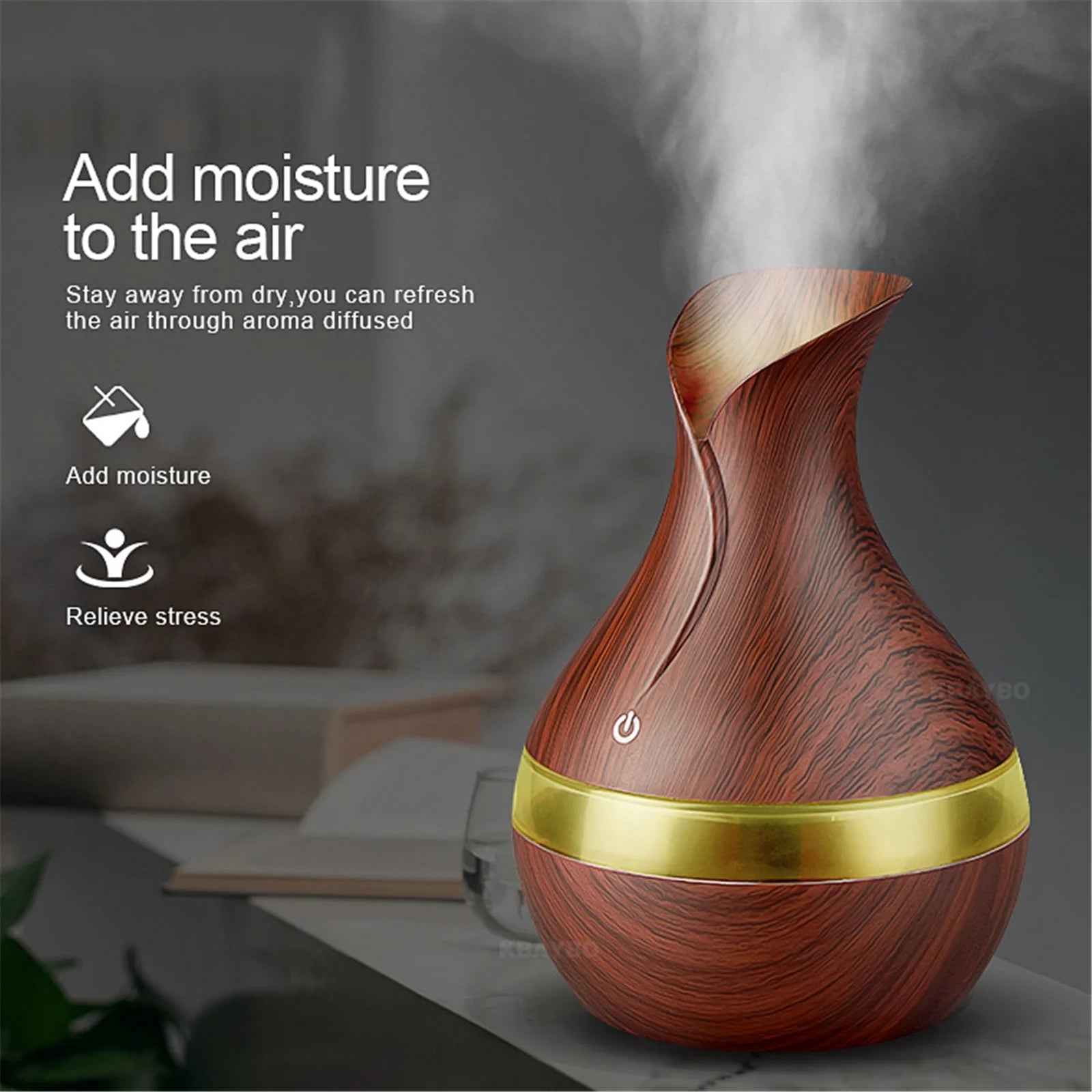 Dengmore Mini Portable Aromatherapy Diffuser Humidifier Aroma Essential Oil Diffuser LED for Bedroom Home Office Car Living Room