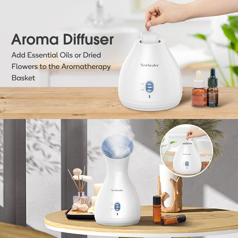 Nano Mist Facial Steamer, Portable Spa Face Humidifier, Hot Face Vaporizer for Deep Hydration and Moisturization, Home Sauna Spa with Eyebrow Set, Christmas Gifts for Girls